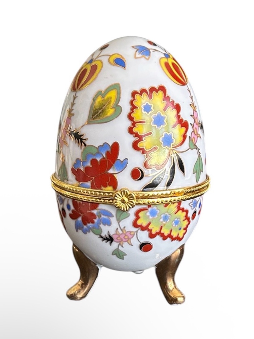 Vintage Porcelain Egg Trinket Box